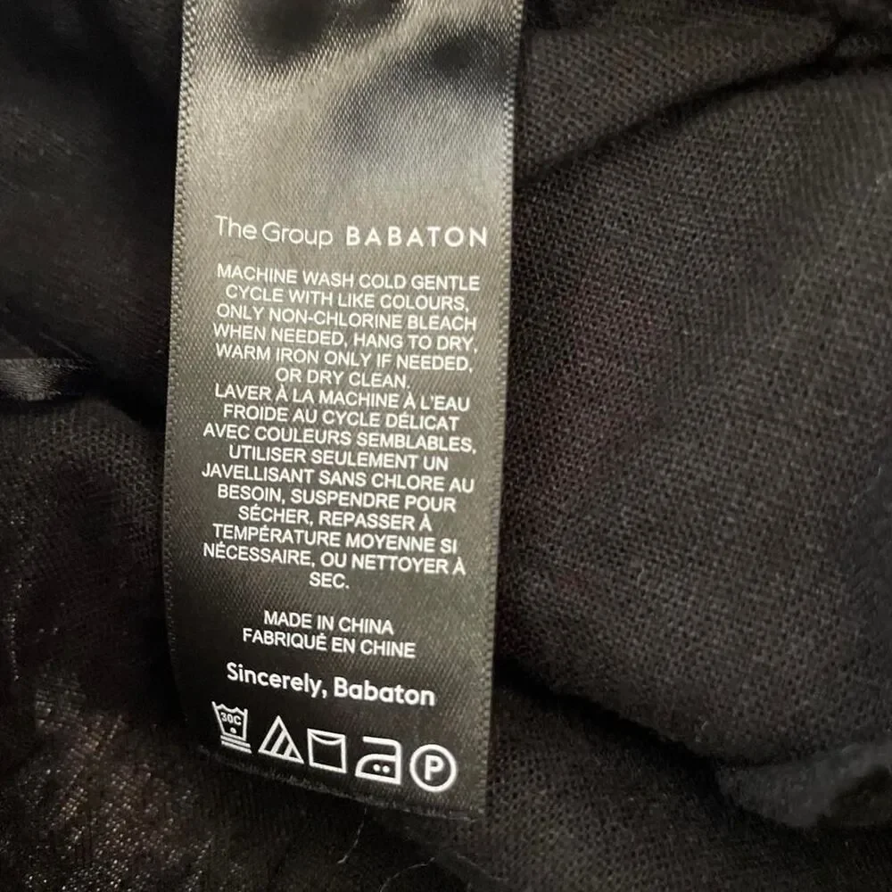 Babaton Sontag Linen Cropped Pants Black